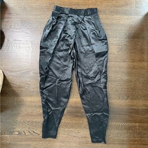 Black Satin Pants